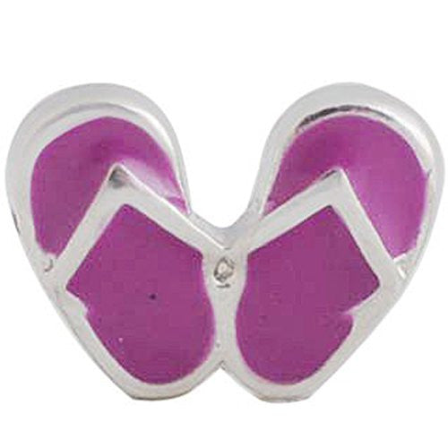 Flip flop Shoe Floating Charms For Glass Living Memory Lockets - Sexy Sparkles Fashion Jewelry - 1
