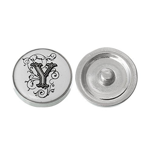 Alphabet Letter Y Chunk Snap Button Pendant Fits Snaps Chunk Bracelet - Sexy Sparkles Fashion Jewelry - 1