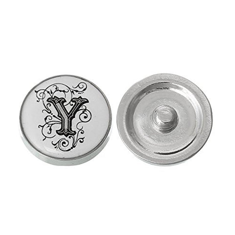 Alphabet Letter Y Chunk Snap Button Pendant Fits Snaps Chunk Bracelet - Sexy Sparkles Fashion Jewelry - 1