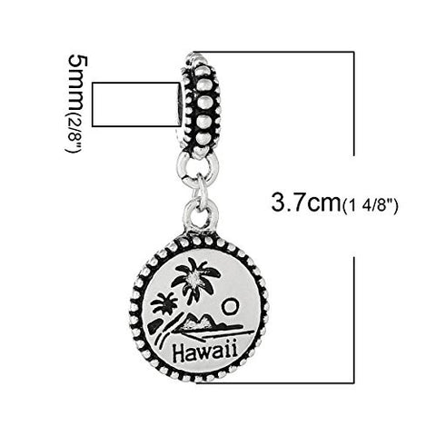State Charm Bead Spacer (Hawaii)Spacer Bead for European Snake Chain Charm Bracelet - Sexy Sparkles Fashion Jewelry - 3