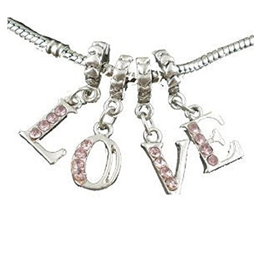 Four L O V E Letters Charm Beads for Snake Chain Charm Bracelet - Sexy Sparkles Fashion Jewelry - 1
