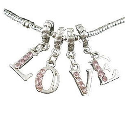 Four L O V E Letters Charm Beads for Snake Chain Charm Bracelet - Sexy Sparkles Fashion Jewelry - 1