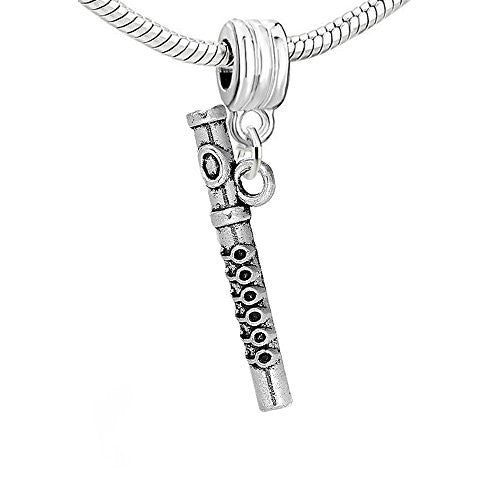 Flute Dangle European Bead Compatible for Most European Snake Chain Bracelet