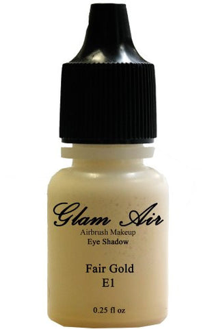 Glam Air Set of Two (2) s-E1 Fair Gold & E7Golden Turquoise  Airbrush Water-based 0.25 Fl. Oz. Bottles of Eyeshadow - Sexy Sparkles Fashion Jewelry - 2