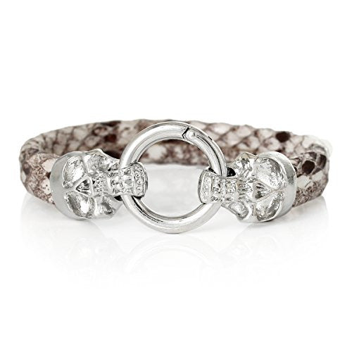 Light Grey Snake Style Fashion Bracelet with Snake Clasp 22cm X1.5cm(8 5/8 X 5/8) - Sexy Sparkles Fashion Jewelry - 1