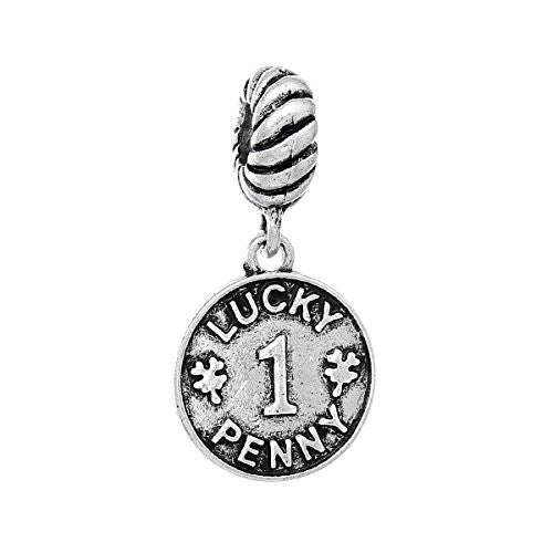 Lucky Penny Charm Bead for Most European Snake Chain Bracelet - Sexy Sparkles Fashion Jewelry - 1