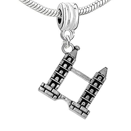 Twin Tower Buildings Charm Bead for European Snake Chain Charm Bracelet - Sexy Sparkles Fashion Jewelry