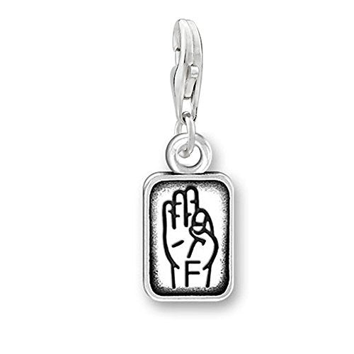 Sign Language Charm Pendant for Bracelets or Necklaces "F"