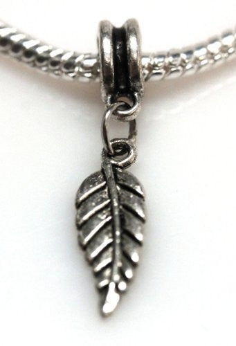 Leaf Dangle European Bead Compatible for Most European Snake Chain Charm Bracelet