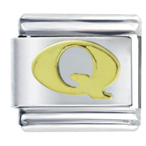 Gold plated base Letter Q Italian Charm Bracelet Link - Sexy Sparkles Fashion Jewelry - 4