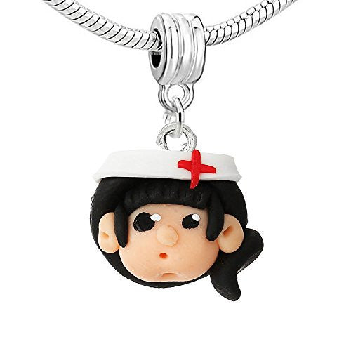 Nurse Polymer Clay Charm Bead Pendant - Sexy Sparkles Fashion Jewelry