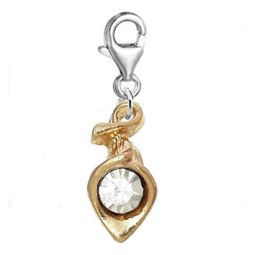 Calla Lily Flower Charm Clip on Pendant for European Charm Jewelry w/ Lobster Clasp - Sexy Sparkles Fashion Jewelry