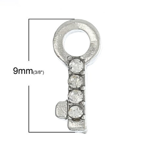 Key Floating Charms For Glass Living Memory Lockets - Sexy Sparkles Fashion Jewelry - 2