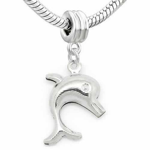 Dolphin 3d Dangle Spacer Charm European Bead Compatible for Most European Snake Chain Bracelet - Sexy Sparkles Fashion Jewelry - 2