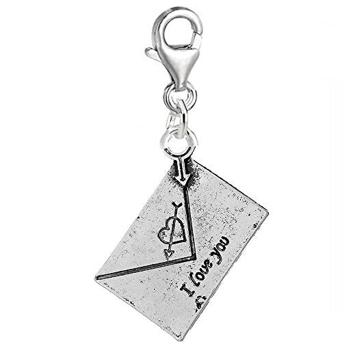 Carved I Love You Letter Clip on Charm for European Charm Jewelry w/ Lobster Clasp - Sexy Sparkles Fashion Jewelry