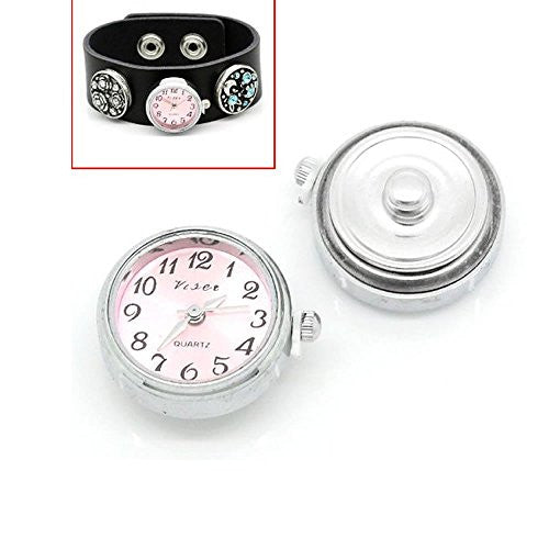 Pink Watch Face Chunk Click Buttons Snap for Chunk Bracelet 25x21mm,knob:5.5mm