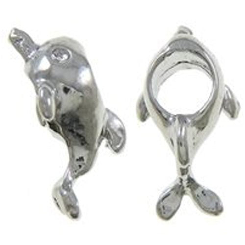 Dolphin Bead Charm Spacer For Snake Chain Charm Bracelet - Sexy Sparkles Fashion Jewelry