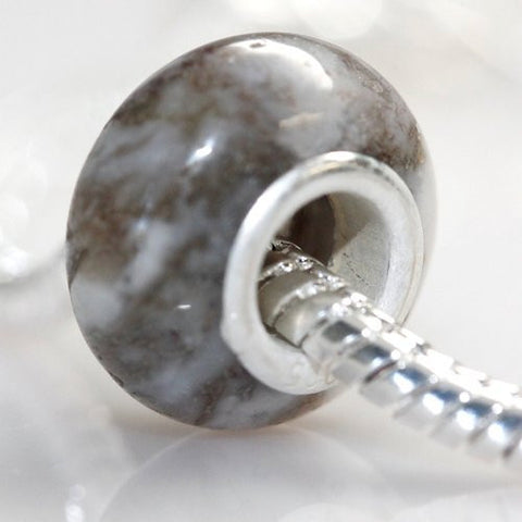 Tree Agate Stone European Bead Compatible for Most European Snake Chain Bracelet - Sexy Sparkles Fashion Jewelry - 2