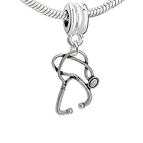Nurse Stethoscope Dangling Clip on Pendant Charm for Bracelet or Necklace - Sexy Sparkles Fashion Jewelry
