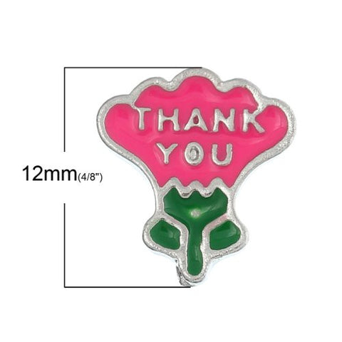 Thank You Floating Charms For Glass Living Memory Lockets - Sexy Sparkles Fashion Jewelry - 2