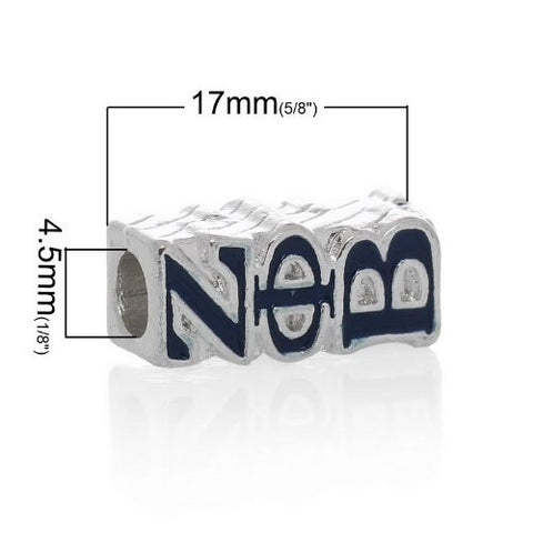Zeta Phi Beta W/navy Blue Bead European Bead Compatible for Most European Snake Chain Charm Bracelets - Sexy Sparkles Fashion Jewelry - 2