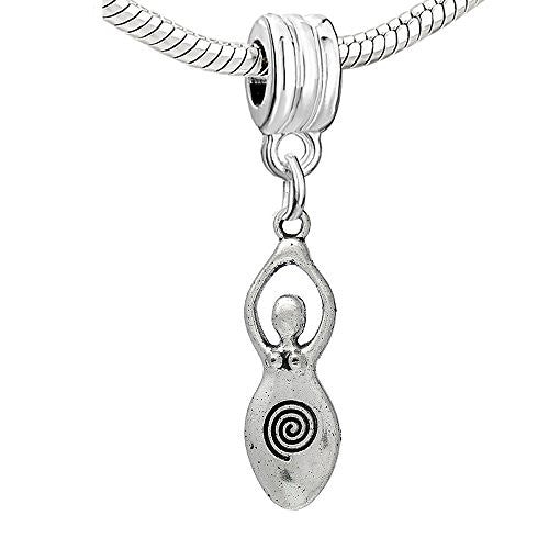 Venus of Willendorf Fertility Goddess Pregnancy Dangle Charm European Bead Compatible for Most European Snake Chain Bracelet