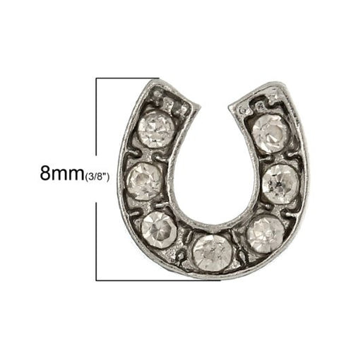 Horse Shoe Floating Charm For Glass Living Memory Lockets - Sexy Sparkles Fashion Jewelry - 2