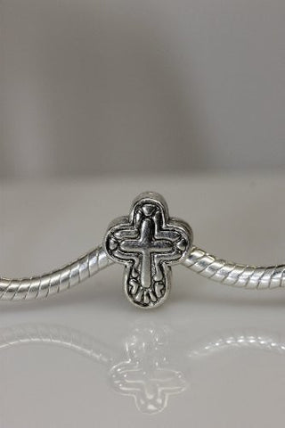 Cross Charm Slide on Bead Spacer European Bead Compatible for Most European Snake Chain Charm Bracelet - Sexy Sparkles Fashion Jewelry - 2