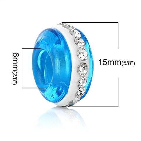 Blue Crystal European Bead Compatible for Most European Snake Chain Charm Bracelet - Sexy Sparkles Fashion Jewelry - 2