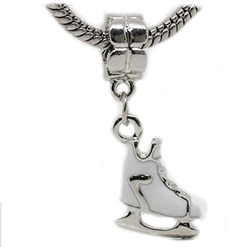 Ice Skate Spacer Beads for Snake Chain Charm Bracelet - Sexy Sparkles Fashion Jewelry - 1
