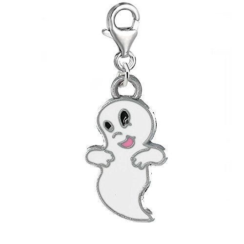 Halloween Clip on Cute Ghost Charm Charm Pendant for European Clip on Charm Jewelry w/ Lobster Clasp - Sexy Sparkles Fashion Jewelry