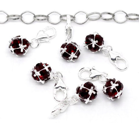 January Birthstone Dangle Charm Pendant for European Clip on Charm Jewelry w/ Lobster Clasp - Sexy Sparkles Fashion Jewelry - 3