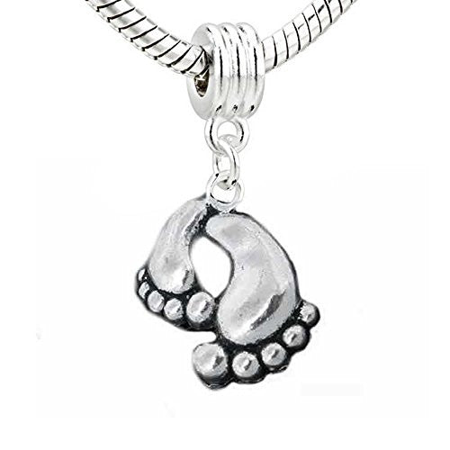 Foot Feet Charm Dangle European Bead Compatible for Most European Snake Chain Bracelet - Sexy Sparkles Fashion Jewelry