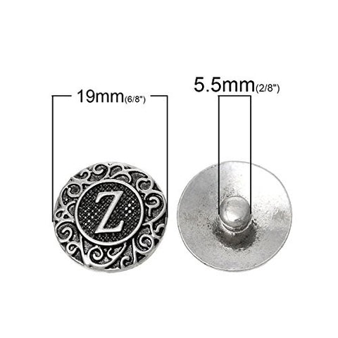 Alphabet Letter Z Chunk Snap Button or Pendant Fits Snaps Chunk Bracelet - Sexy Sparkles Fashion Jewelry - 3