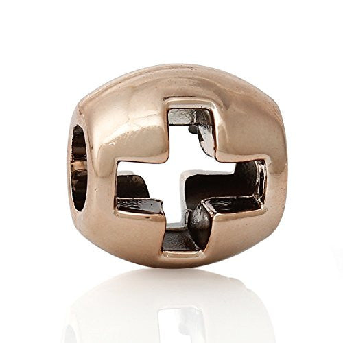 Hollow Cross Bead Compatible for Most European Snake Chain Bracelet - Sexy Sparkles Fashion Jewelry - 1