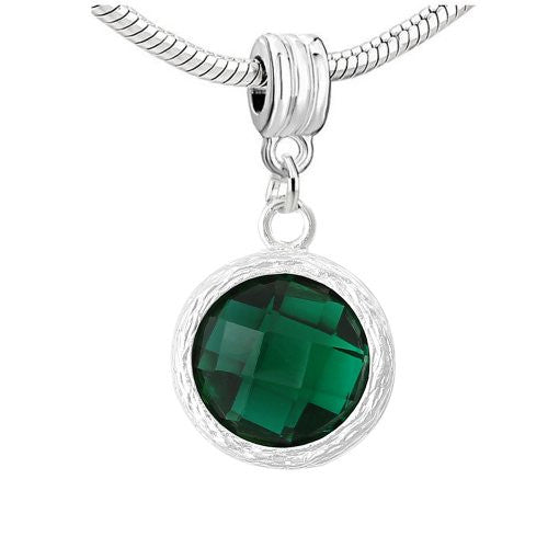 Round Rhinestone Birthstone Charms for Snake Chain Charm Bracelet (May) - Sexy Sparkles Fashion Jewelry