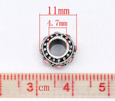 Birthstone Spacer Bead Charm (June Lt Pink) - Sexy Sparkles Fashion Jewelry - 3