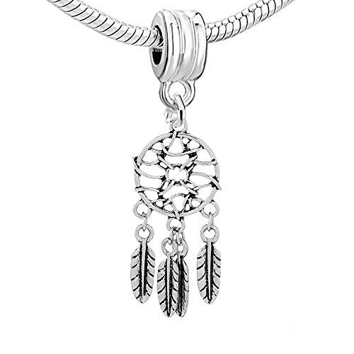 Feather Dream Catcher Dangle Charm European Bead Compatible for Most European Snake Chain Bracelet - Sexy Sparkles Fashion Jewelry