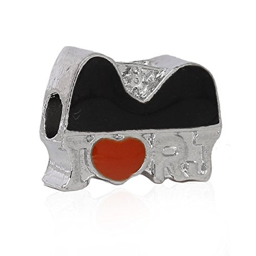 I Love RJ Brazil Rio Janeiro State Charm Dangle European Bead Compatible for Most European Snake Chain Bracelet - Sexy Sparkles Fashion Jewelry - 1