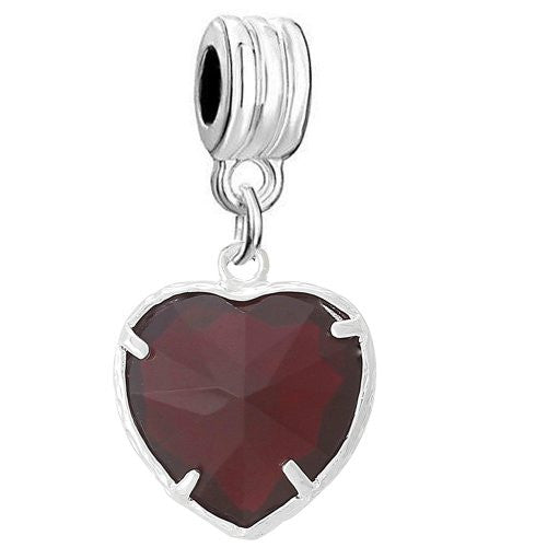 February Cubic zirconia Birthstone Charms Fits European Snake Chain Charm Bracelet - Sexy Sparkles Fashion Jewelry