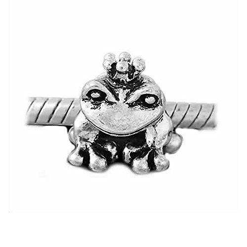 Prince Frog Charm with Crown Bead Spacer for Snake Chain Charm Bracelet - Sexy Sparkles Fashion Jewelry
