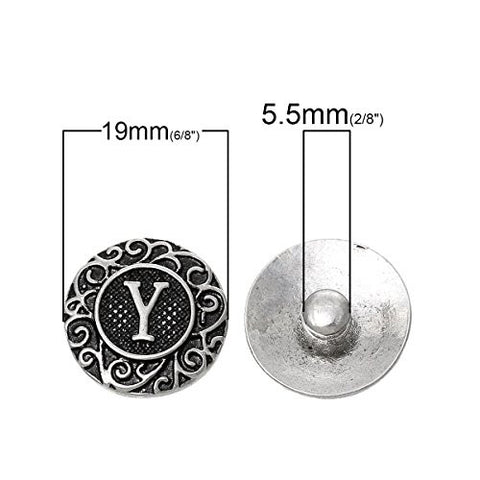 Alphabet Letter Y Chunk Snap Button or Pendant Fits Snaps Chunk Bracelet - Sexy Sparkles Fashion Jewelry - 3