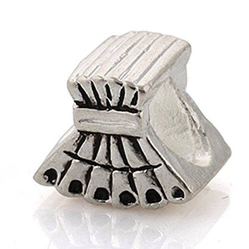 Chinese Hand Held Fan European Bead Compatible for Most European Snake Chain Charm Bracelet