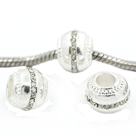 Ball with Clear  Rhinestone European Bead Compatible for Most European Snake Chain Bracelet - Sexy Sparkles Fashion Jewelry - 3