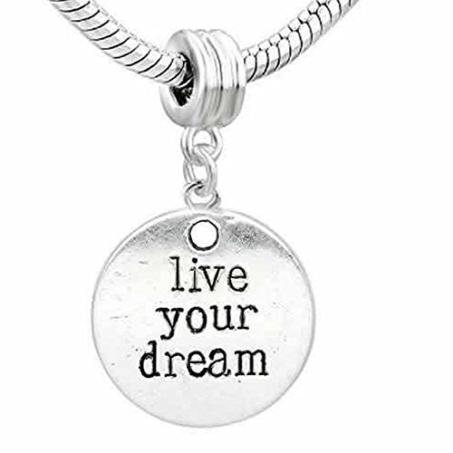 Live Your Dream European Bead Compatible for Most European Snake Chain Bracelet - Sexy Sparkles Fashion Jewelry - 1