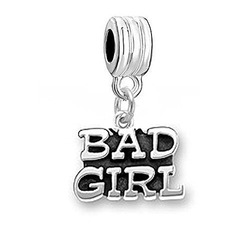Bad Girl Dangle Charm Bead Compatible with European Snake Chain Bracelet - Sexy Sparkles Fashion Jewelry