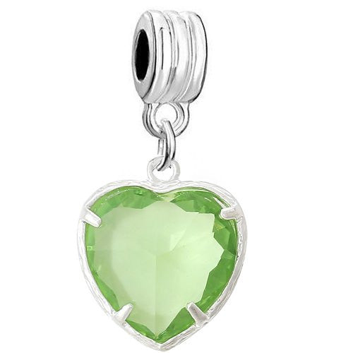 August Cubic zirconia Birthstone Charms Fits European Snake Chain Charm Bracelet - Sexy Sparkles Fashion Jewelry