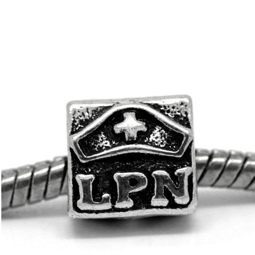Nurse LPN Bead Charm Spacer for Snake Chain Charm Bracelet