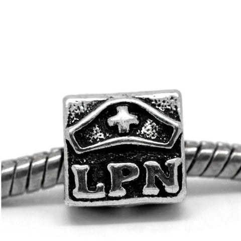 Nurse LPN Bead Charm Spacer for Snake Chain Charm Bracelet - Sexy Sparkles Fashion Jewelry - 1