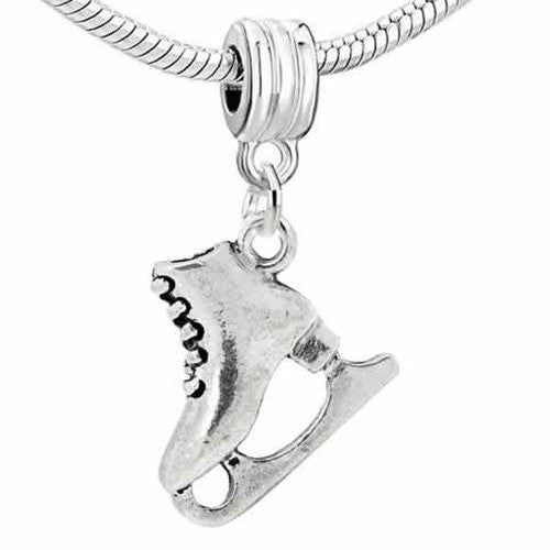 3d Ice Skate Dangle Spacer Charm European Bead Compatible for Most European Snake Chain Bracelet - Sexy Sparkles Fashion Jewelry